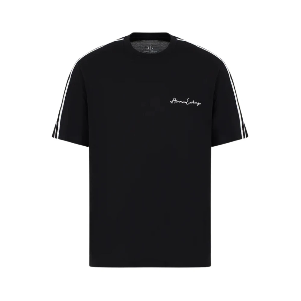 Armani Exchange Rekbare Fijngebreide T-shirt Black Heren
