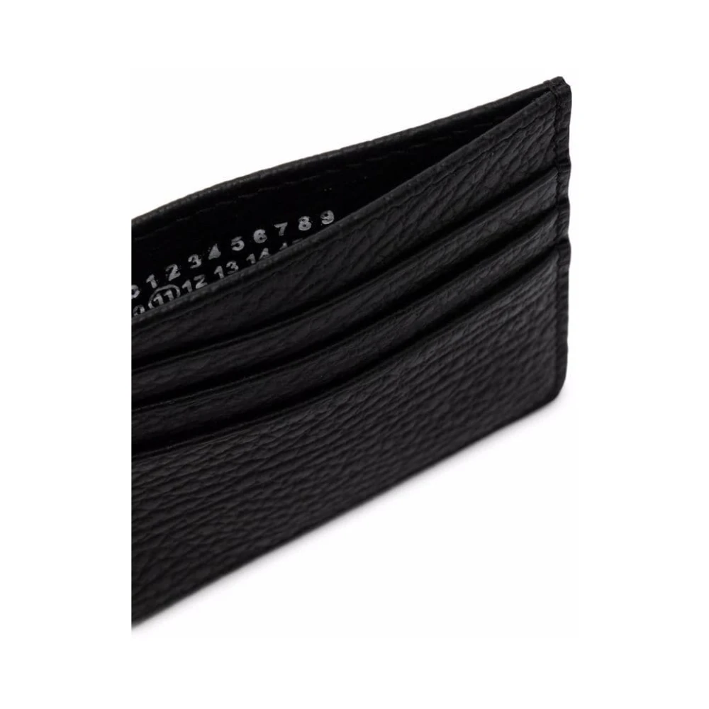 Maison Margiela Zwarte leren kaarthouder met gleuven Black Heren