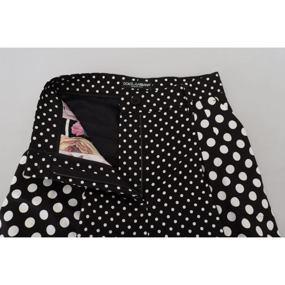 Dolce & Gabbana Polka Dot High-Waist Broek Black Dames