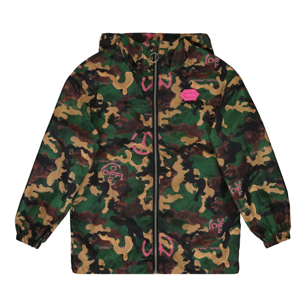 Off White Camouflage Huva Jacka Green, Flicka