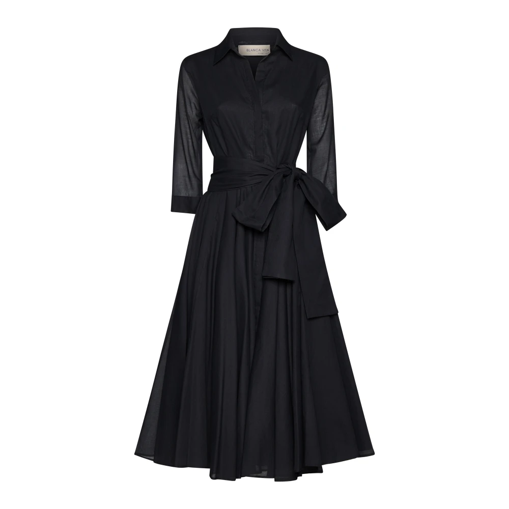 Blanca Vita Elegante Jurken met l.ruota Detail Black Dames