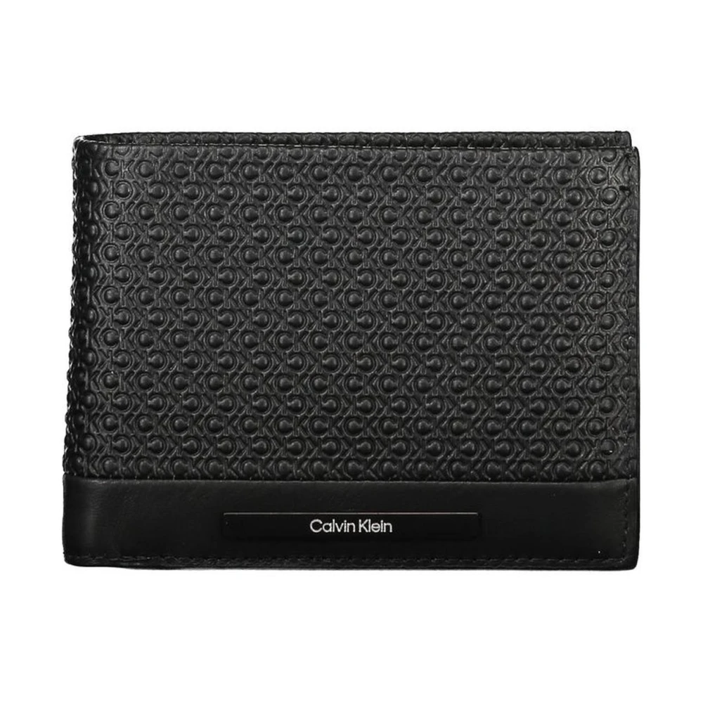 Calvin Klein Men's Black Leather Wallet - Wallets & Cardholders - One Size- Accessories