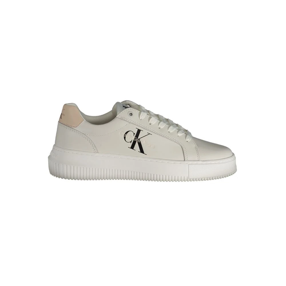 Calvin Klein Women's White Polyester Sneaker With Contrast Details