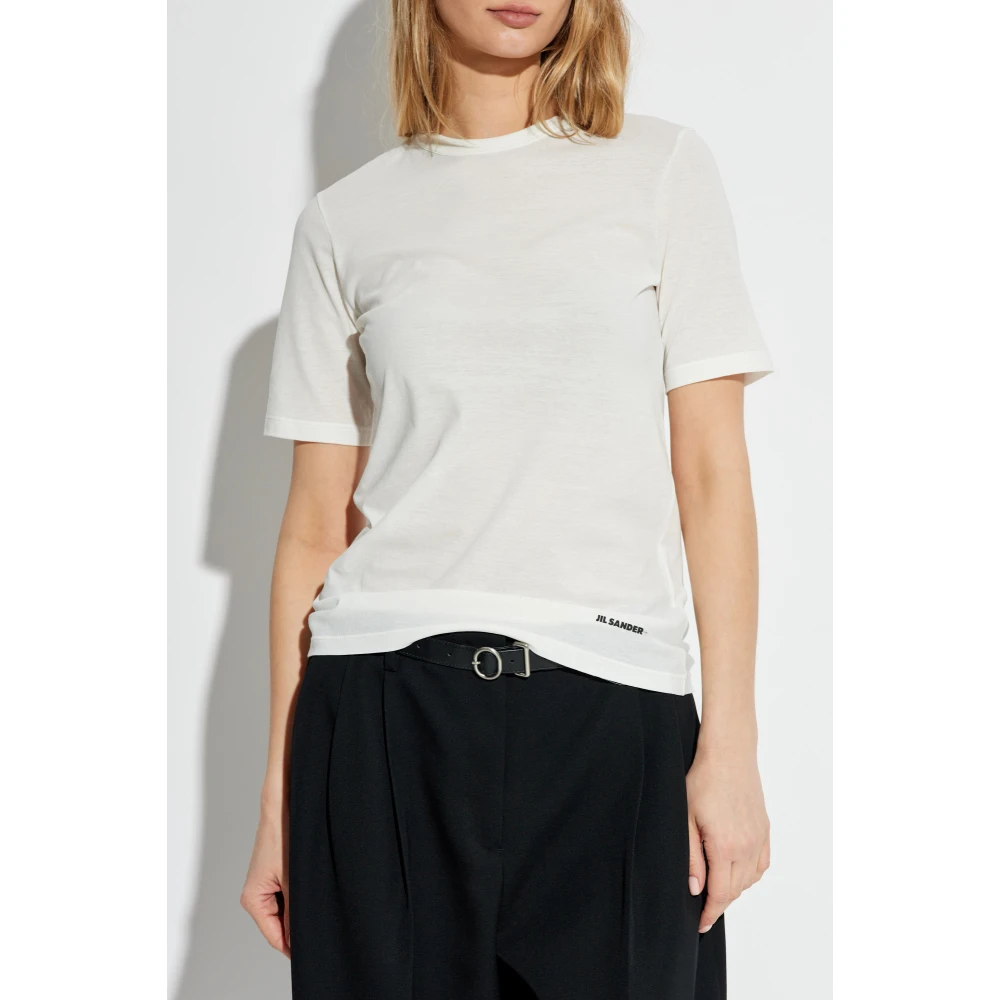 Jil Sander T-shirt met logo White Dames