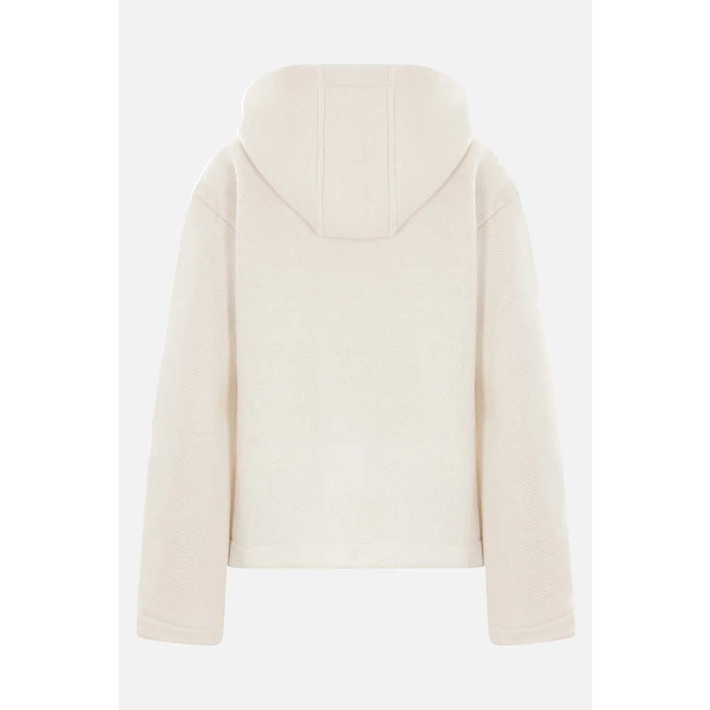 Max Mara Witte hoodie met logo borduursel White Dames