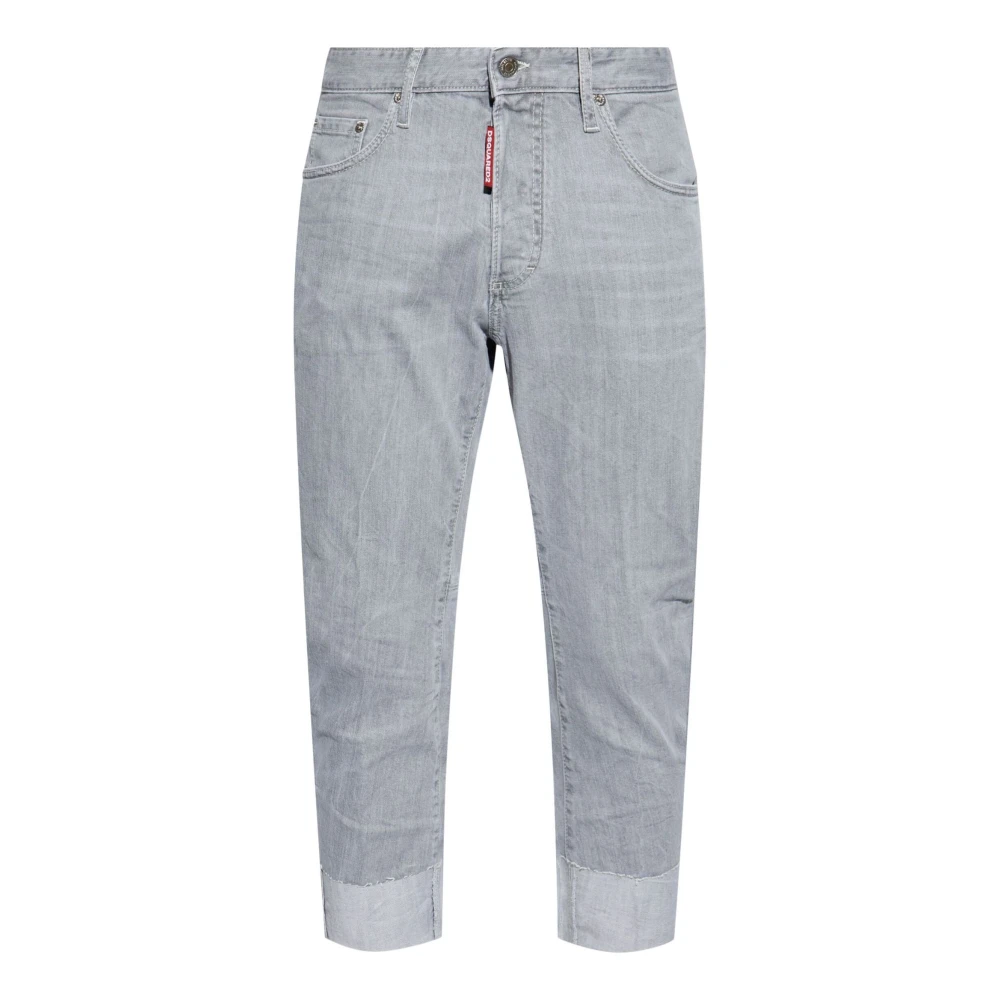Dsquared2 Lichtgrijze Biker Crop Jeans Gray Heren
