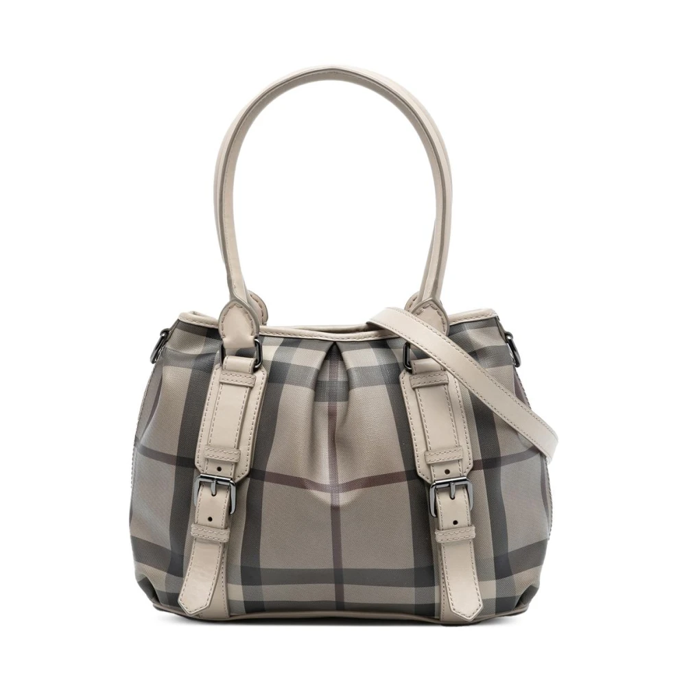 Burberry Vintage Women's Brown Pre-Owned Structured Satchel Bag