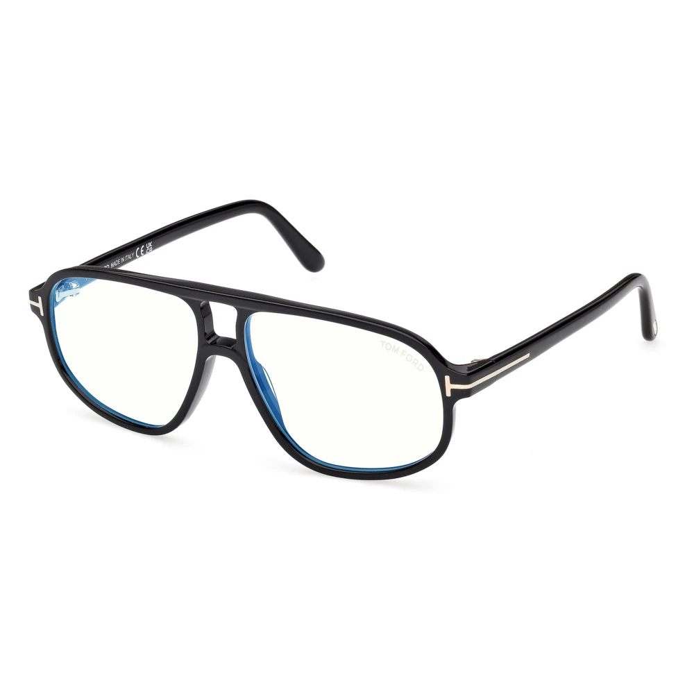 Tom Ford Unisex Black Glasses, 57 Mm, Blue Block Navigator Opticals