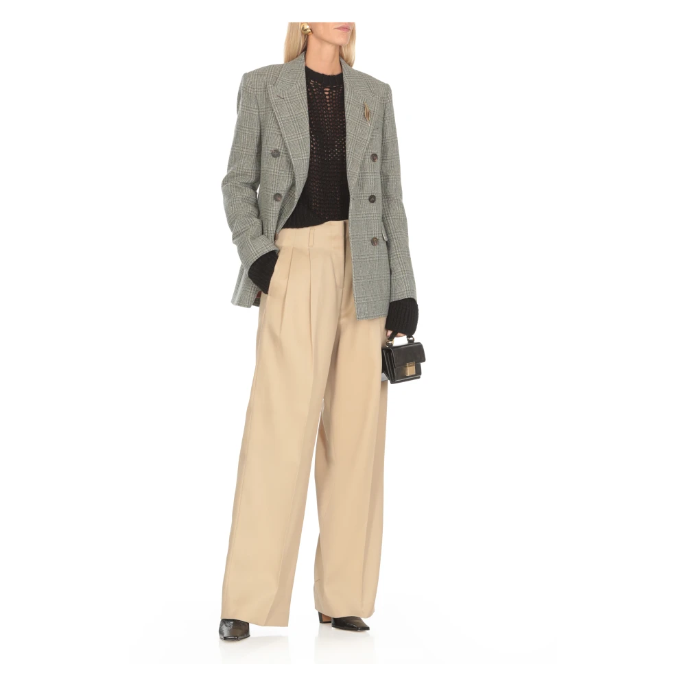 Golden Goose Beige Wollen Broek met Sterdetail Beige Dames
