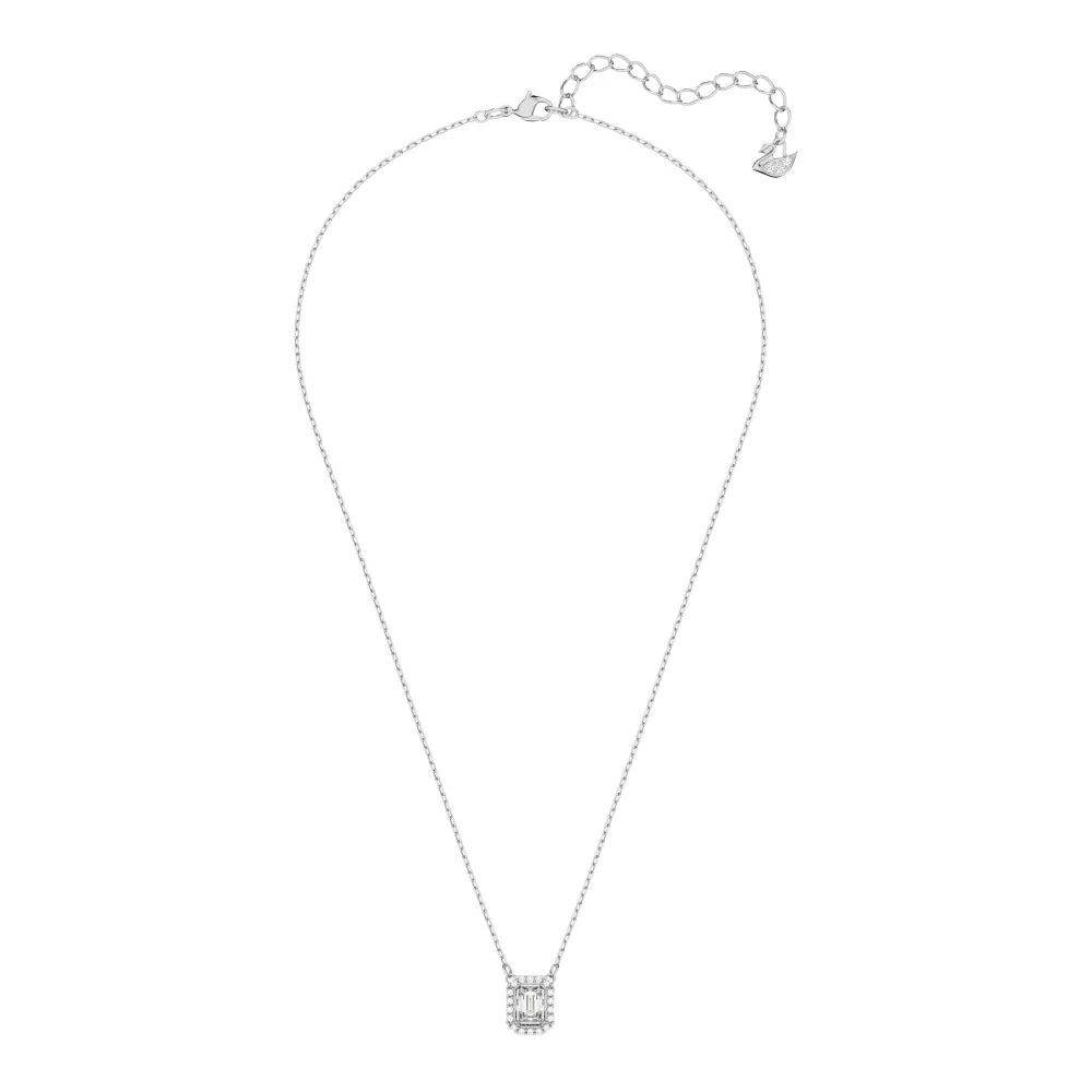 Swarovski Unisex White Necklace Millenia "Octagon Pendant" Rhodium 5599177