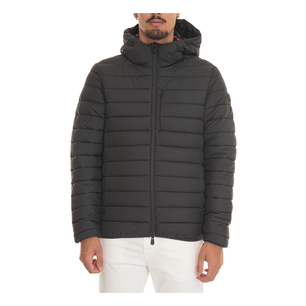 Save The Duck Gewatteerde Harrington Jack met Capuchon Black Heren