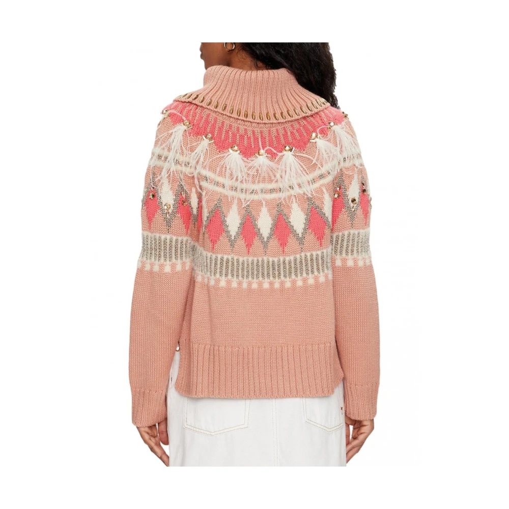 Twinset Geometrische Jacquard Trui met Versieringen Multicolor Dames