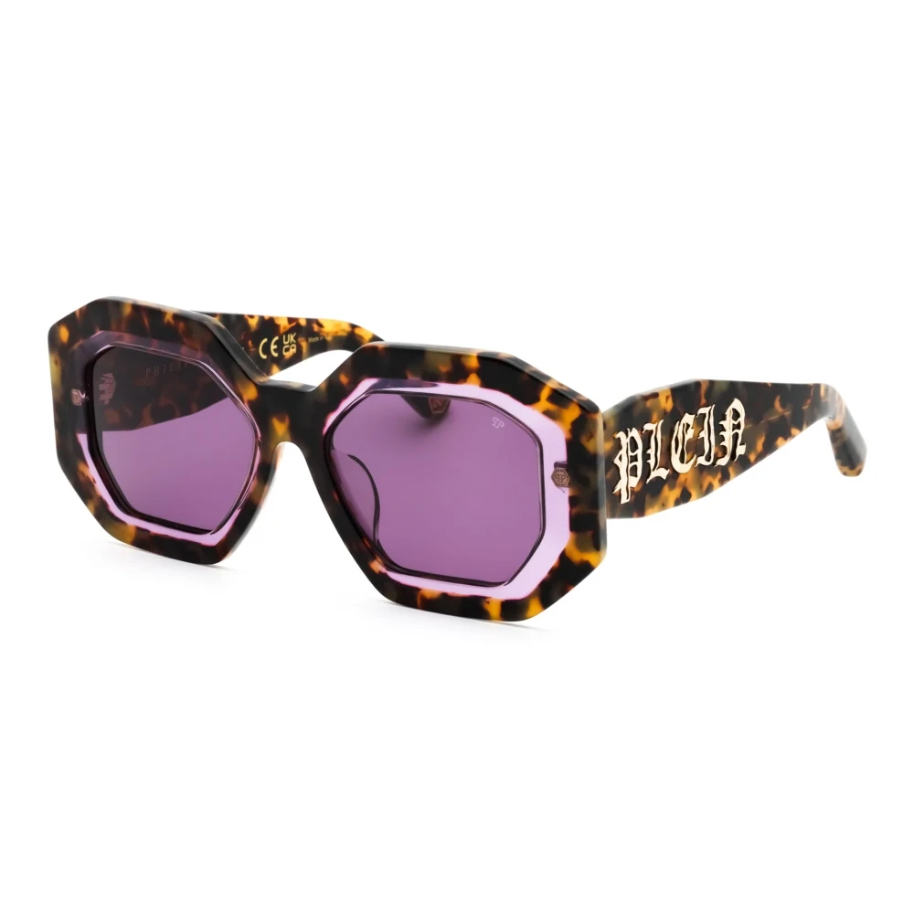 Philipp Plein Brown Sunglasses, Unisex, 53 Mm, Havana Violet Sunglasses Spp098m