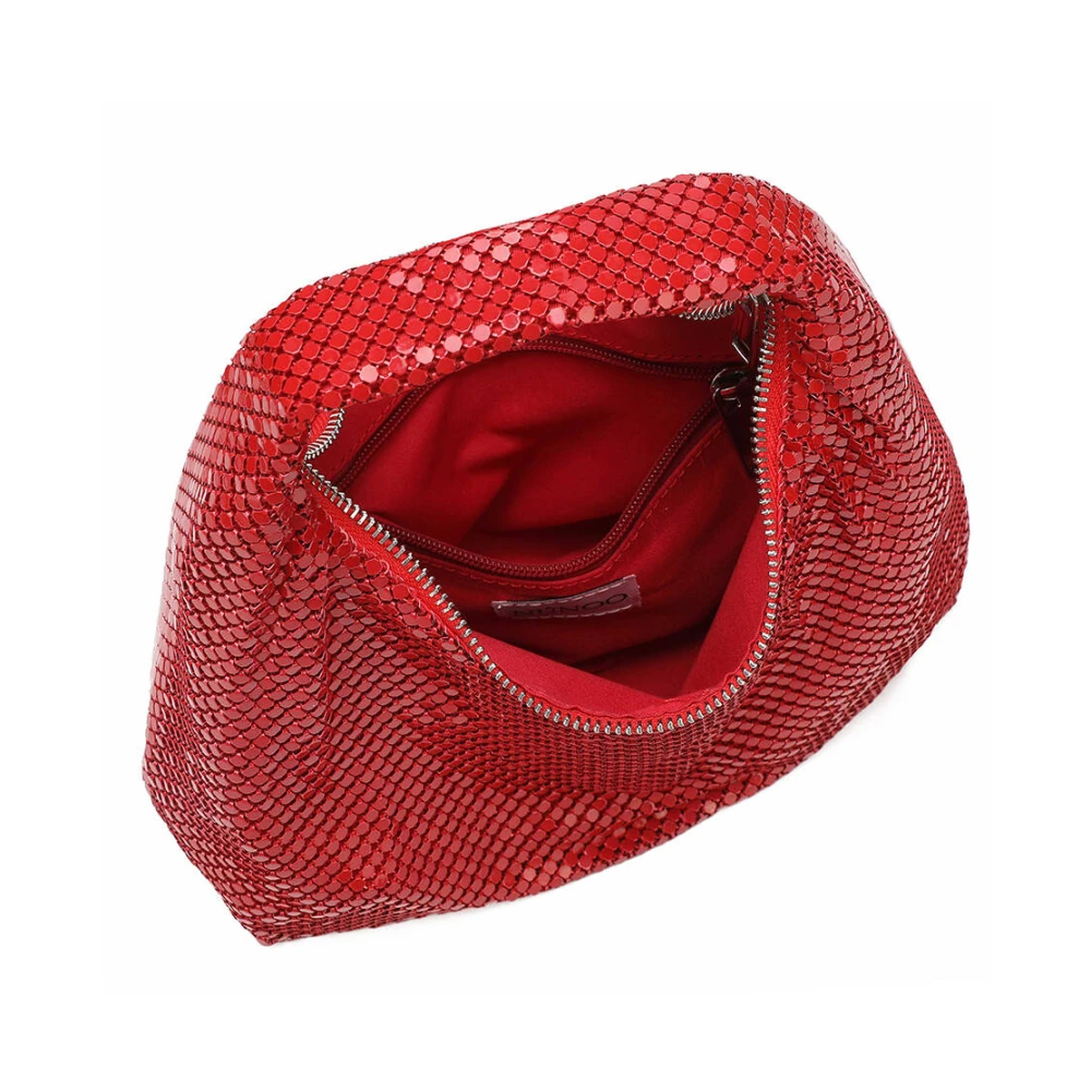 Núnoo Rode Metalen Dandy Schoudertas Red Dames
