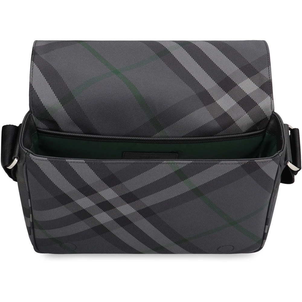 Burberry Ruitmotief Messenger Tas Gray Heren