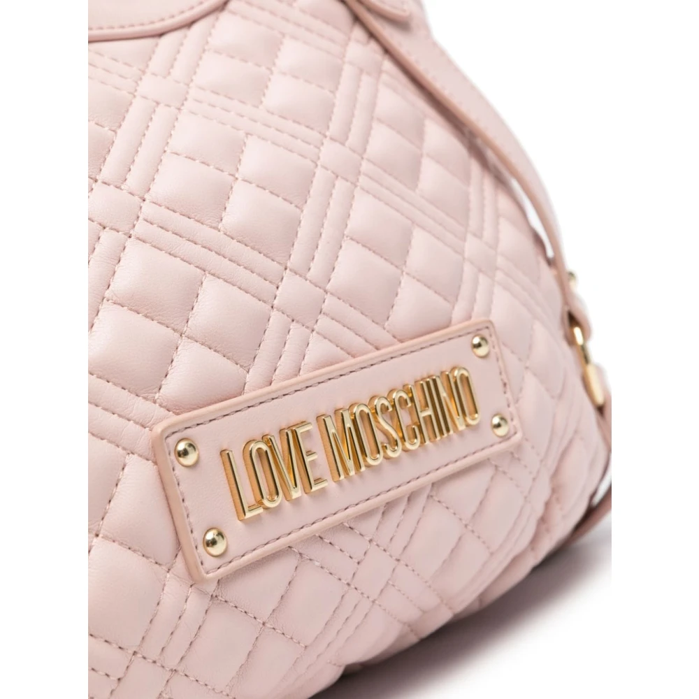 Love Moschino Roze Gewatteerde Tas met Gouden Hardware Pink Dames