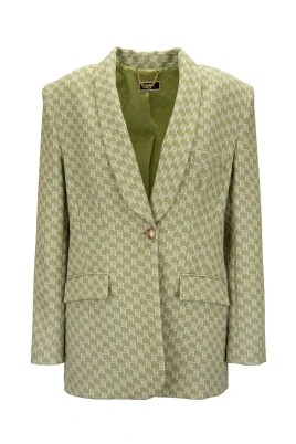 Guld Knapp Blazer med Logomotiv