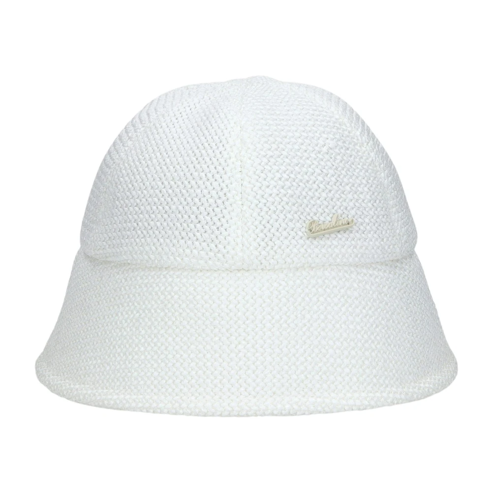 Borsalino Handgemaakte emmerhoed met uniek ontwerp White Unisex