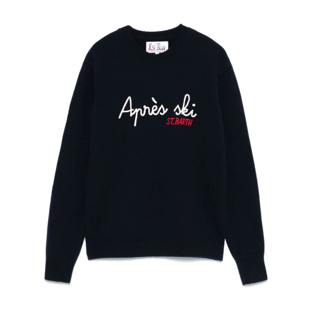 MC2 Saint Barth Blauwe Gebreide Crew Neck Sweater Blue Dames