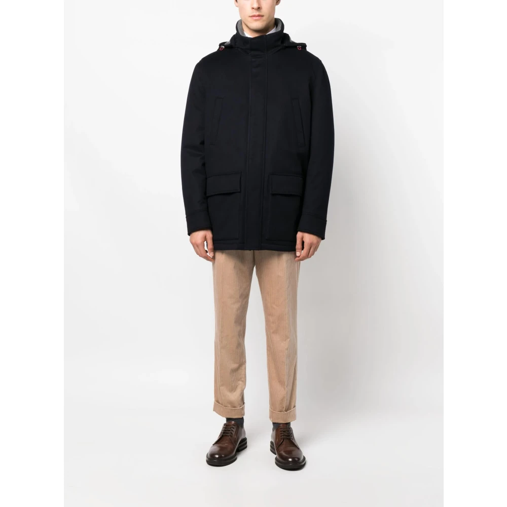 BRUNELLO CUCINELLI Donker Cashmere Outwear Blue Heren