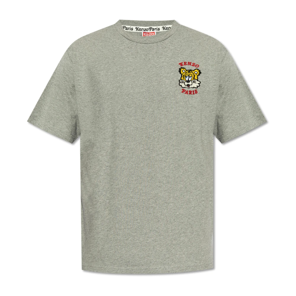 Kenzo Geborduurd T-shirt 'Verdy Market' Gray Heren