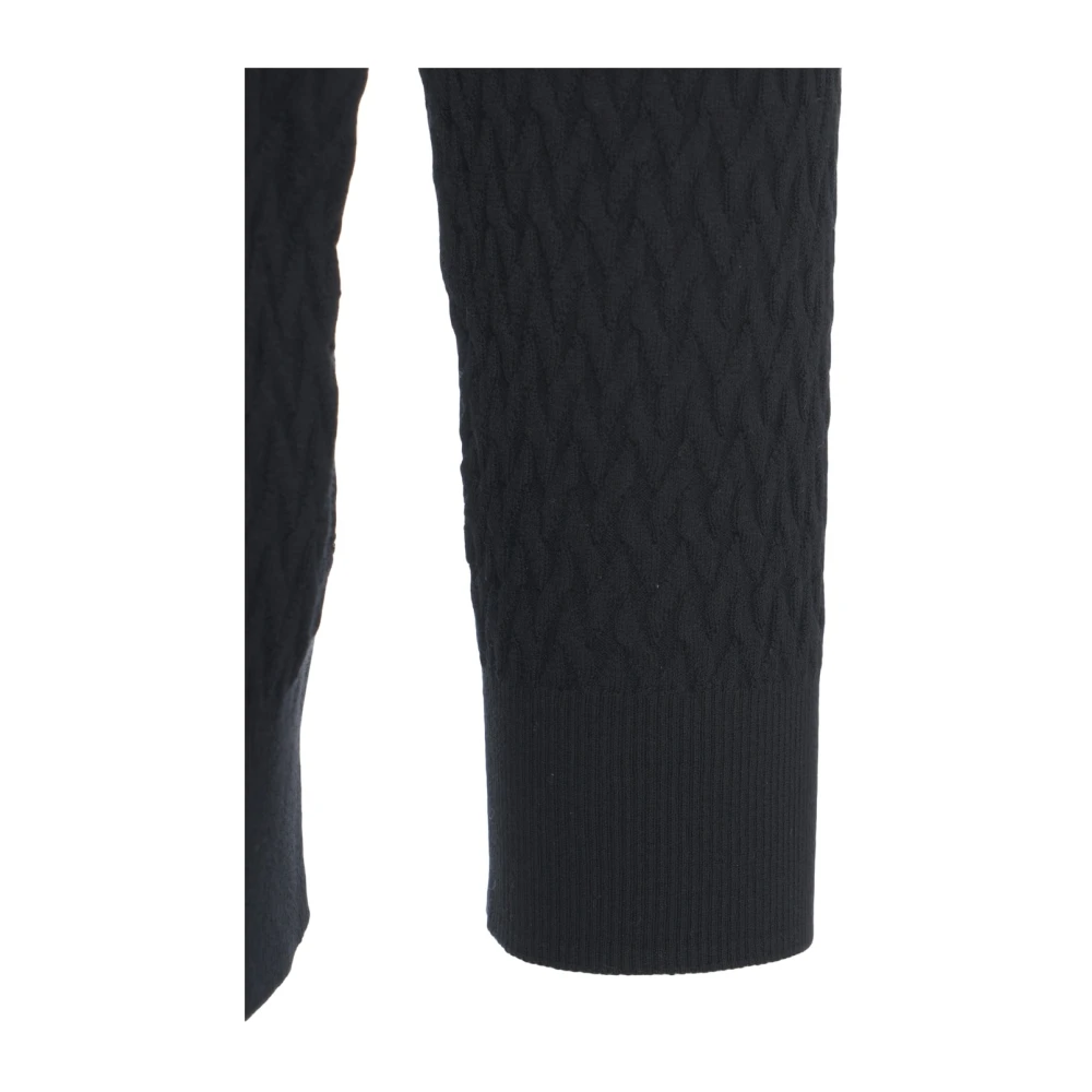 Paolo Pecora Zwart Gebreide Honingraat Cardigan Black Heren