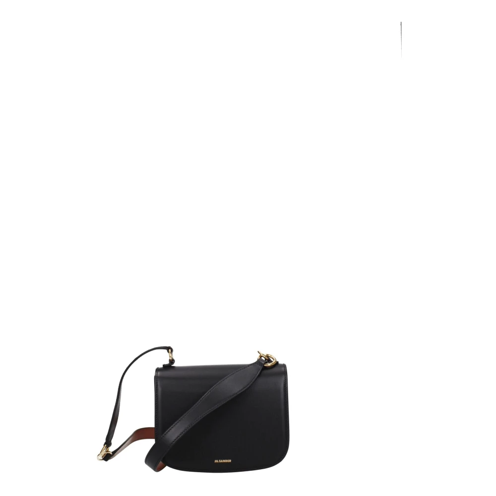 Jil Sander Women's Black Leather Handbag With Front Logo
