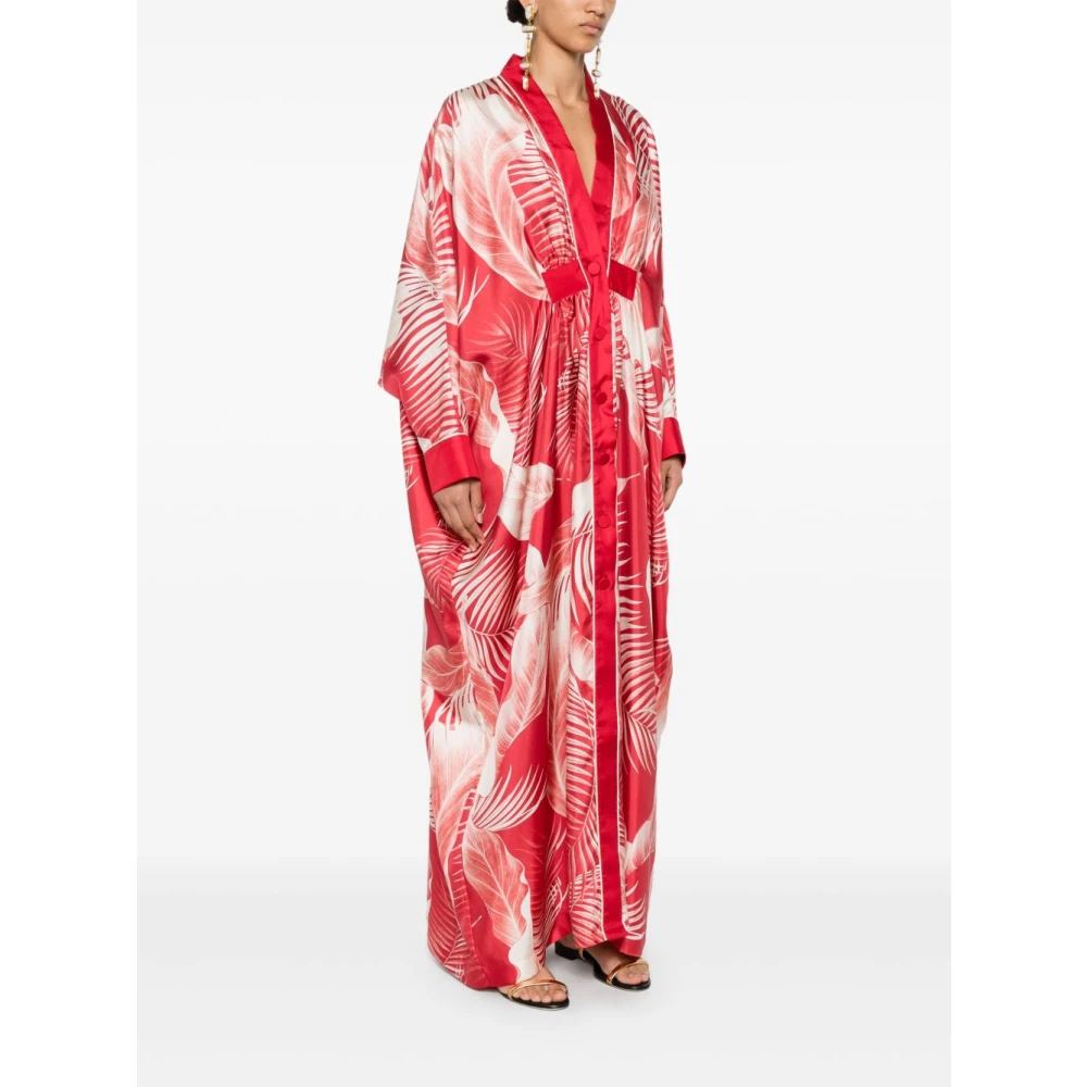 F.r.s For Restless Sleepers Rode klaproosjurk met vleermuismouwen Red Dames