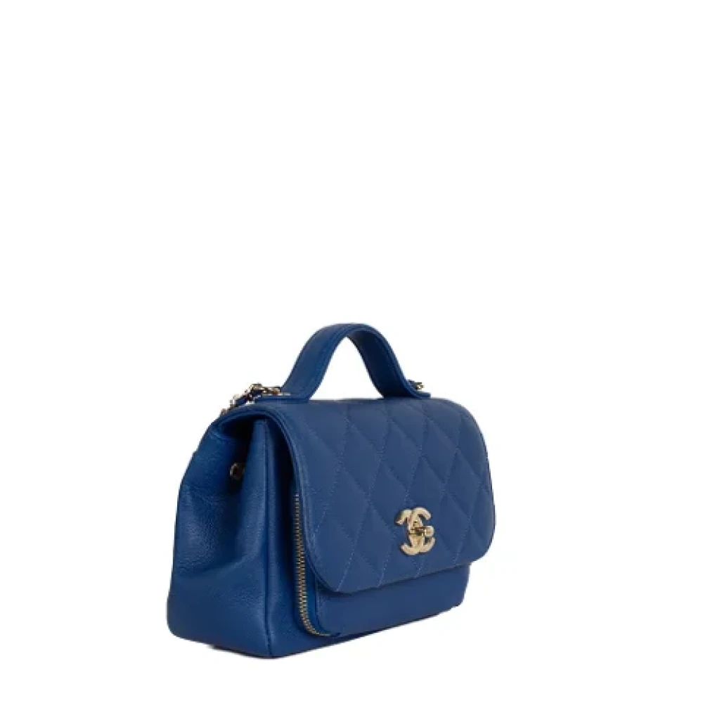 Chanel Vintage Pre-owned Leather handbags Blue Dames