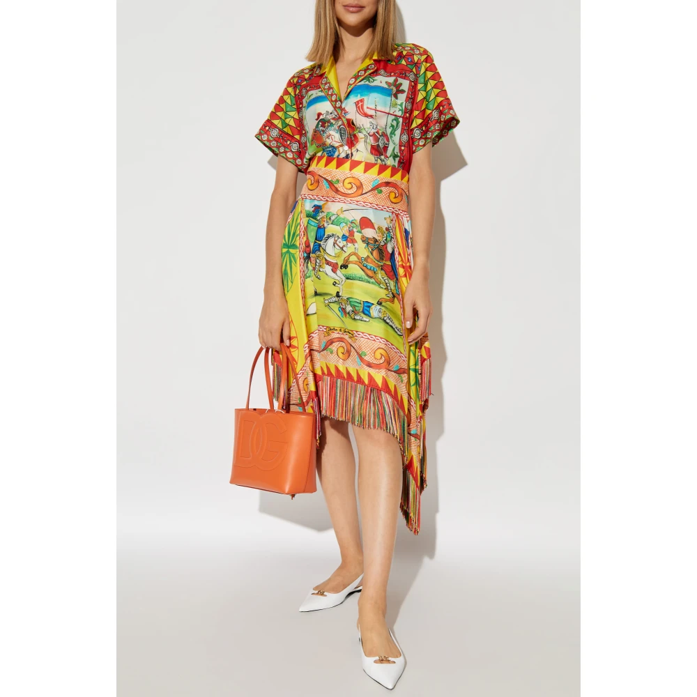 Dolce & Gabbana Asymmetrische rok met franjes Multicolor Dames