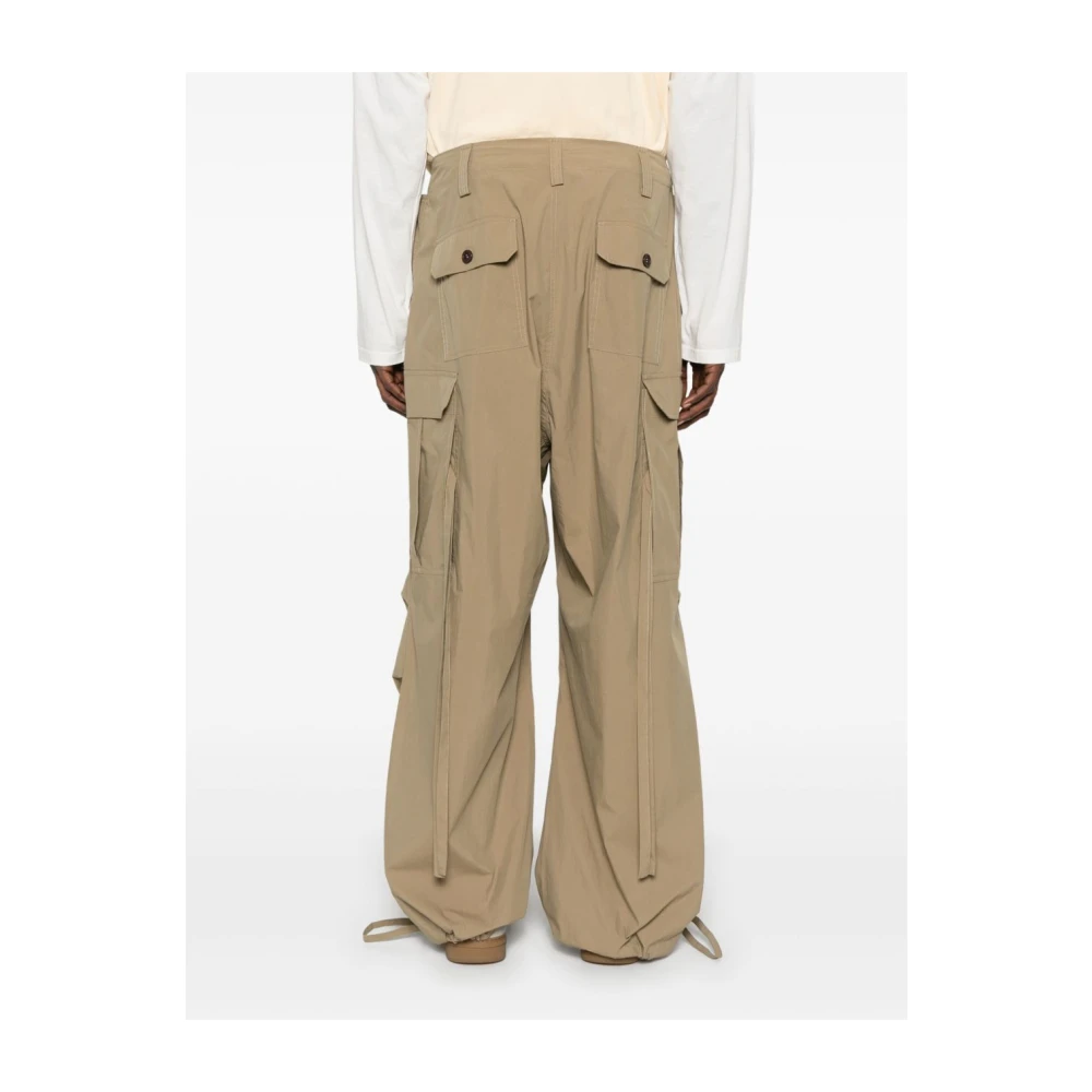 P.a.r.o.s.h. Khaki Broek met Koord en Zakken Green Dames