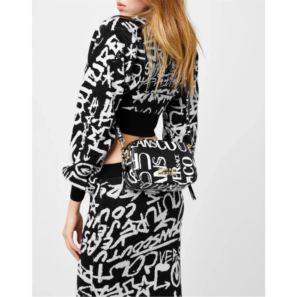 Versace Logo Doodle Cameratas Zwart Schouder Black Dames