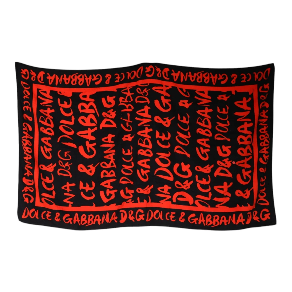 Dolce & Gabbana Unisex Multicolor Logo Print Katoenen Strandlaken