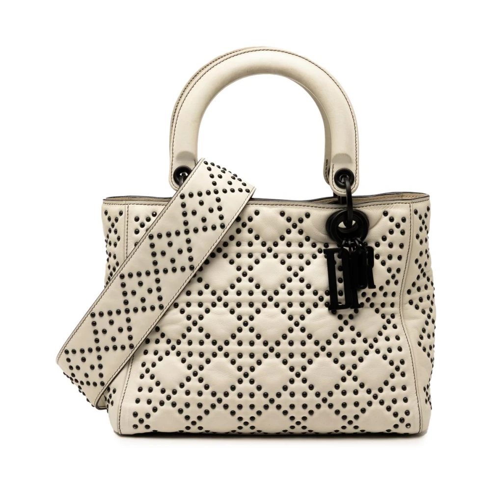 Dior Vintage Women's White Pre-Owned Top Handle Handbag
