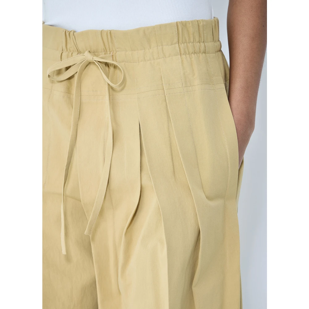 Jil Sander Twill Elastische Taille Broek Beige Dames