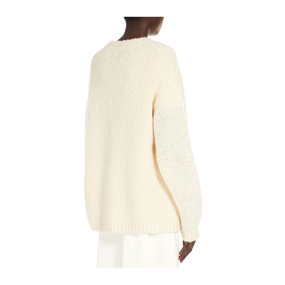 Max Mara Beige Oversize Alpaca Cardigan Sweater Beige Dames