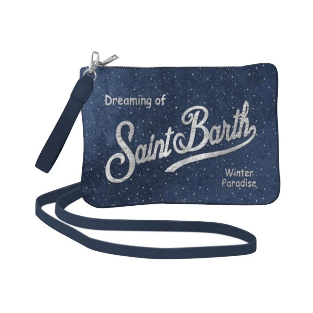 MC2 Saint Barth Fluwelen Lurex Clutch Tas Blue Dames