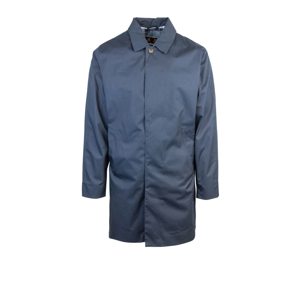 Barbour Blauwe nylon jas met logo borduursel Blue Heren