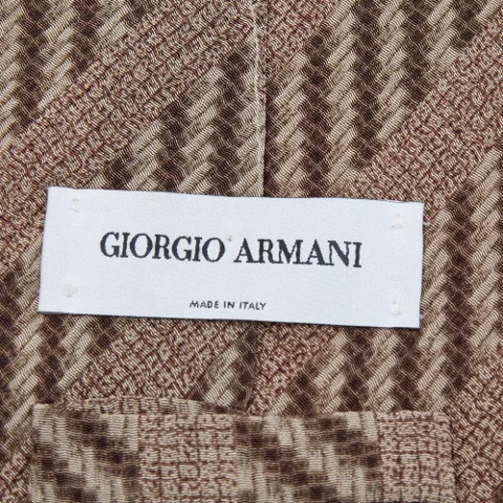 Armani Pre-owned Silk tops Brown Heren