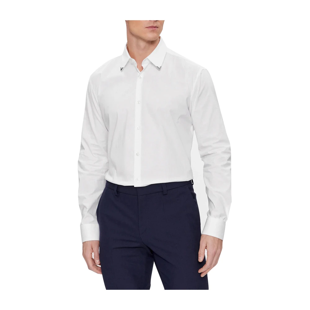Hugo Boss Witte Katoenen Overhemd voor Mannen White Heren