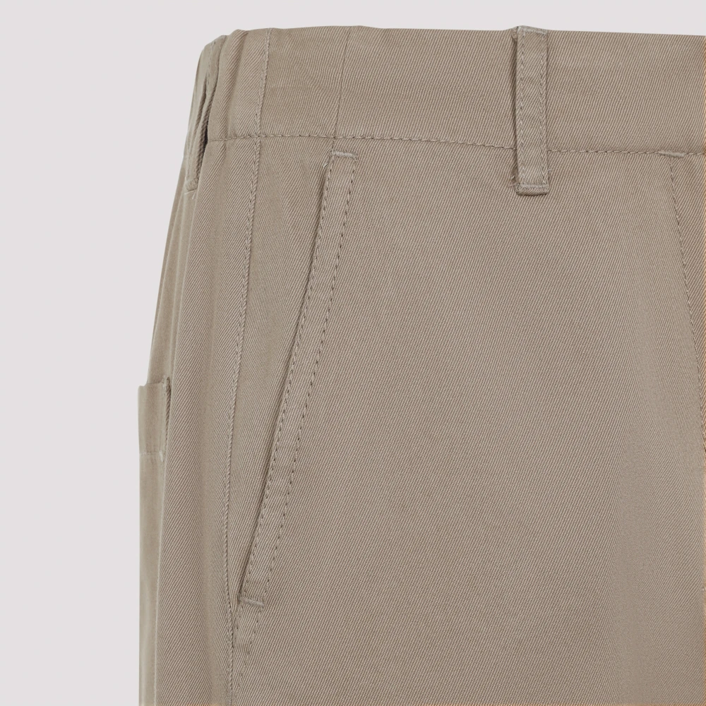 Max Mara Elastische katoenen broek in tabak Beige Dames