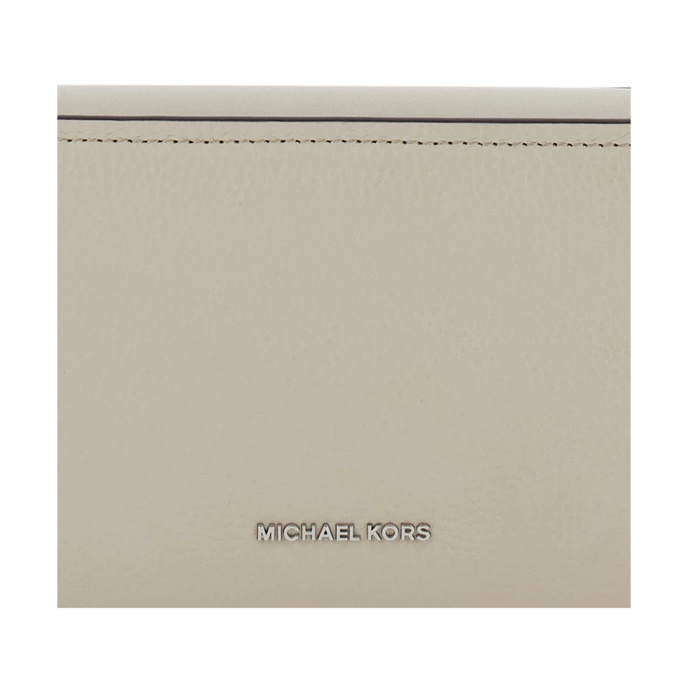 Michael Kors Beige Logo Schoudertas Vrouw Leer Beige Dames