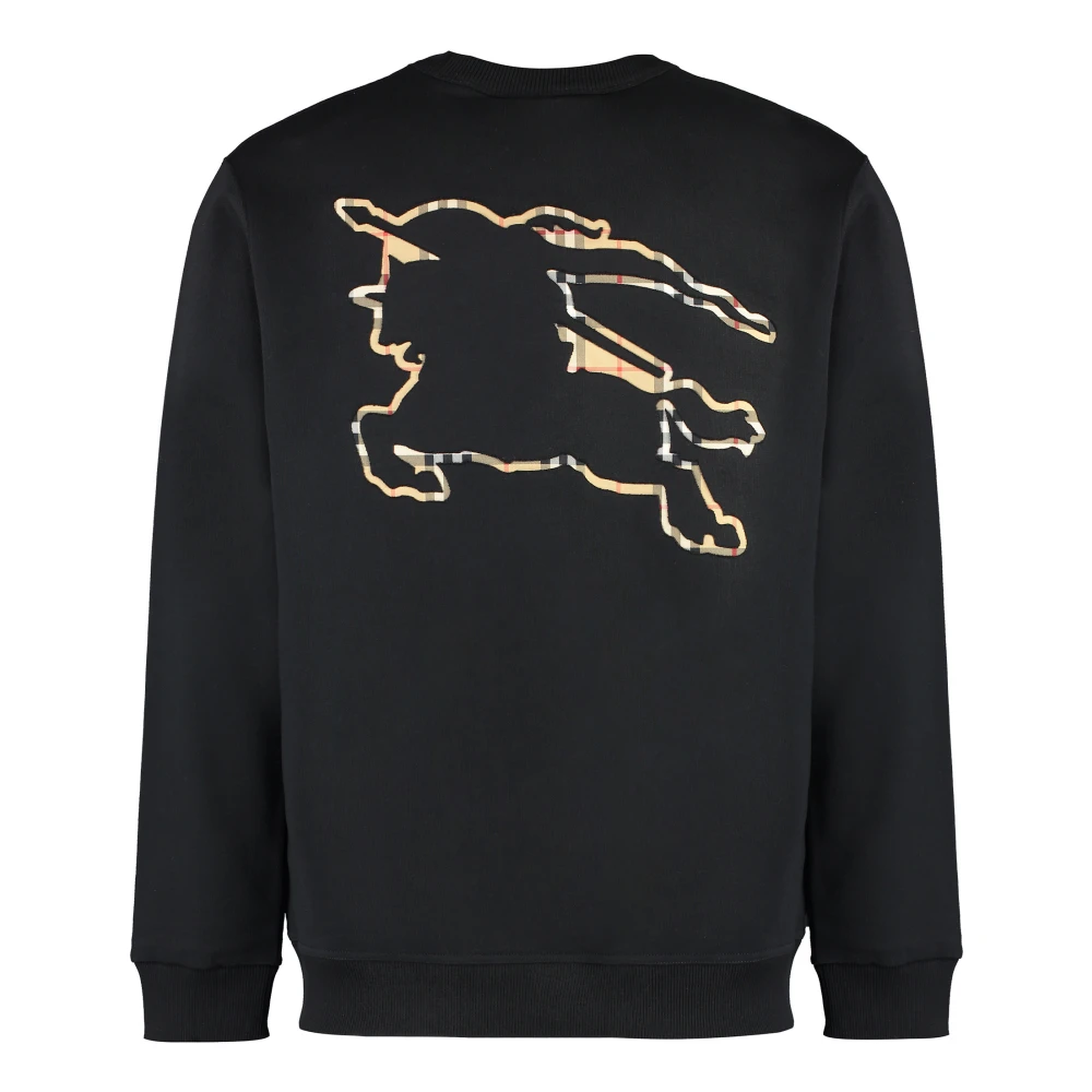 Burberry Katoenen sweatshirt met EKD Check-detail Black Heren