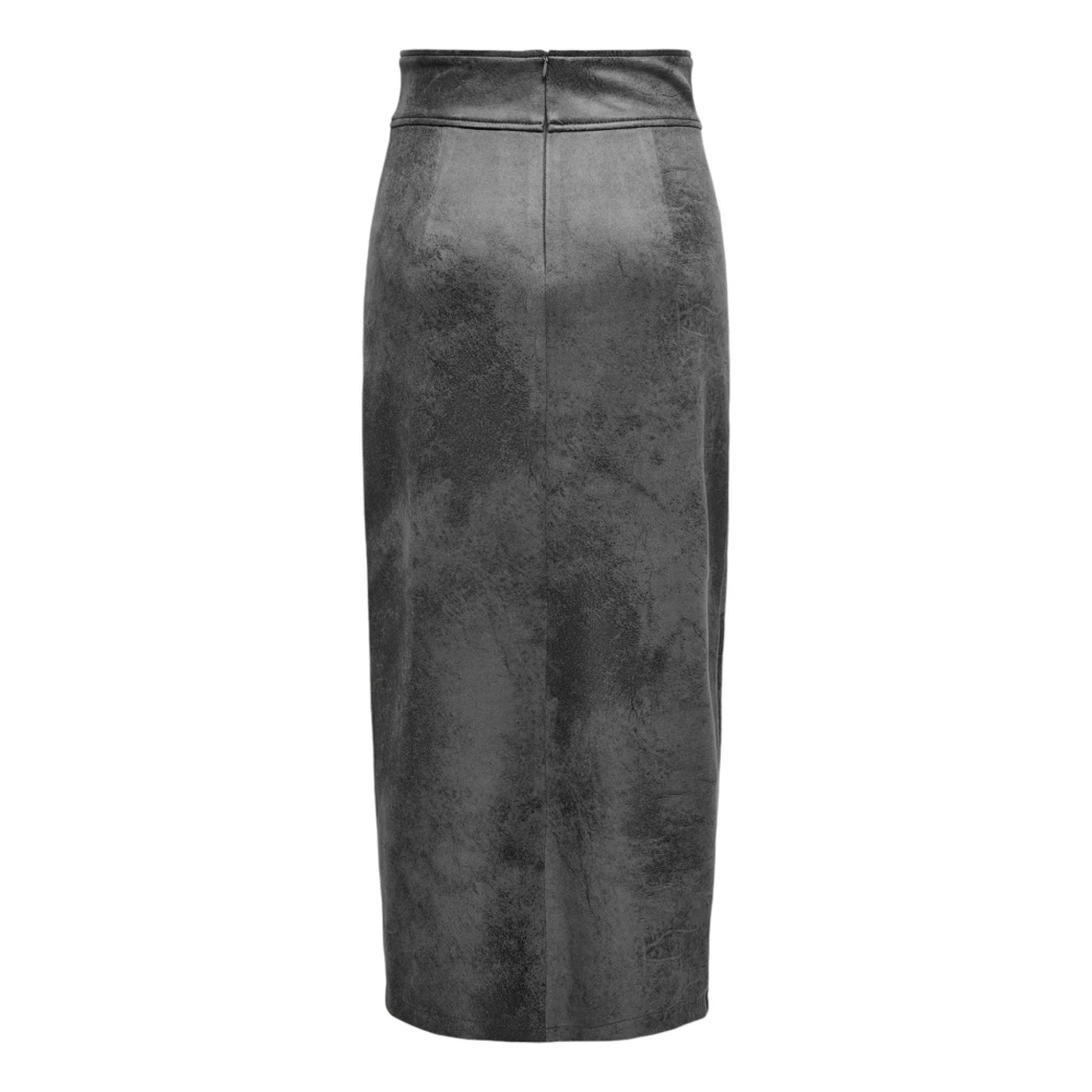 Only Grijze Rits Rok Herfst Winter Imitatieleer Gray Dames