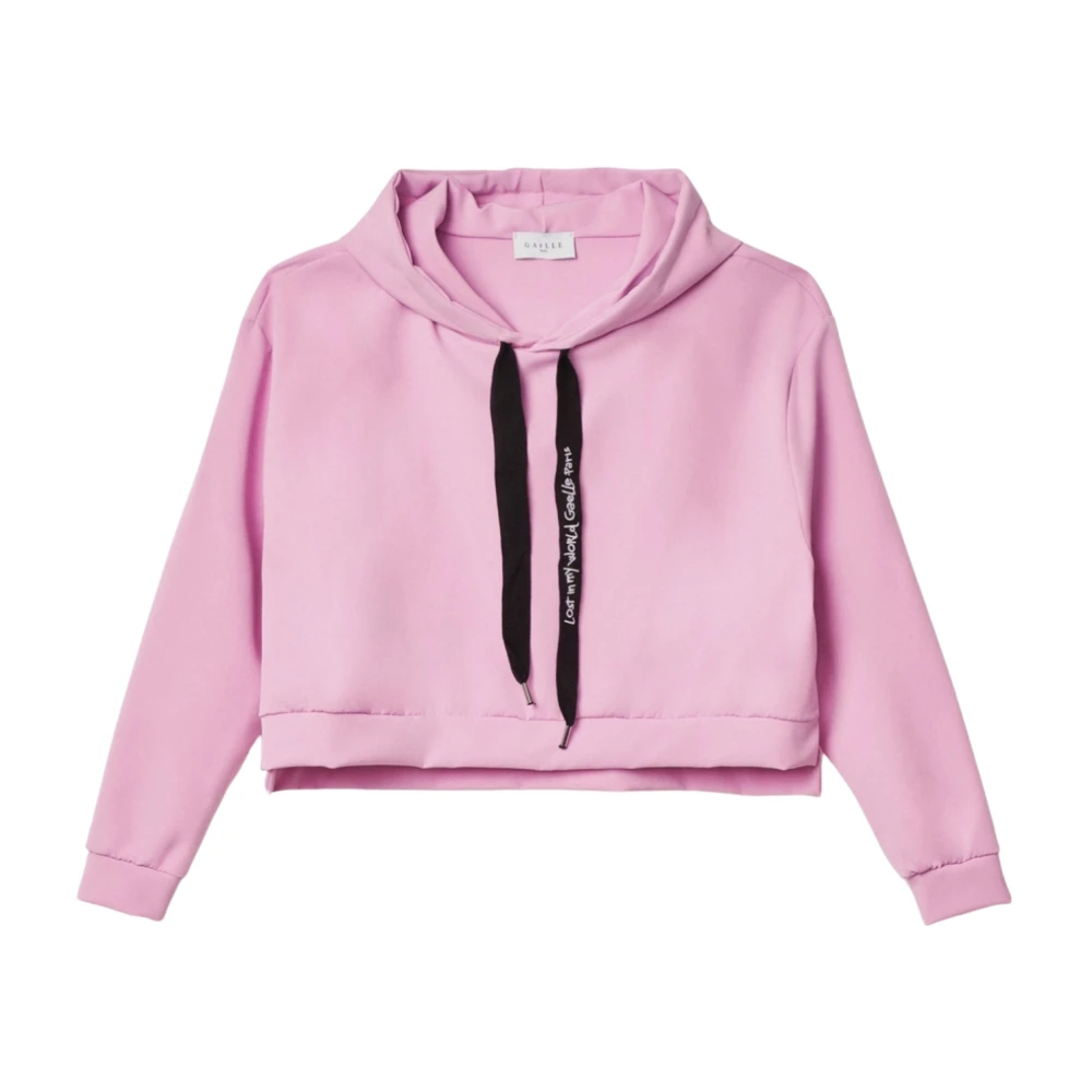 Gaëlle Paris Women's Pink Logo Drawstring Hoodie Orchid
