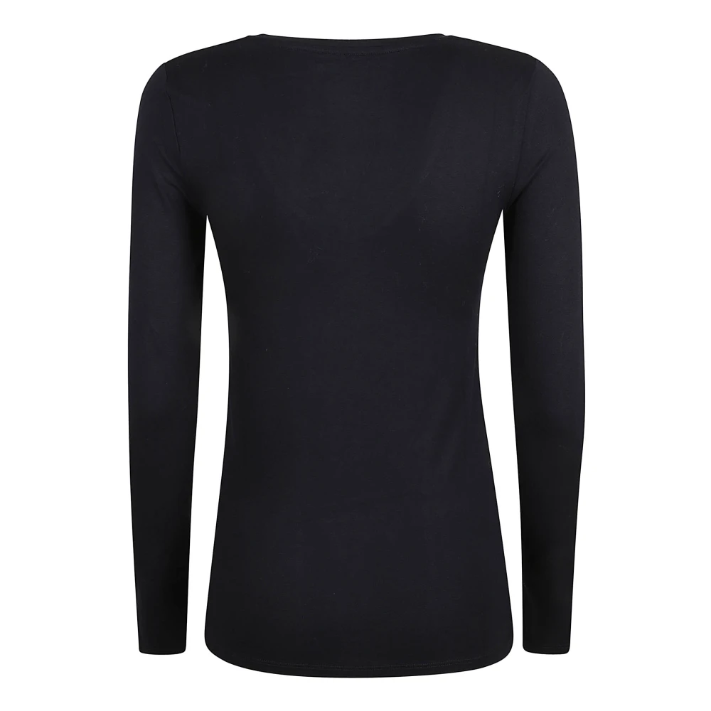 majestic filatures Blauwe Viscose Elastaan T-shirts en Polos Blue Dames