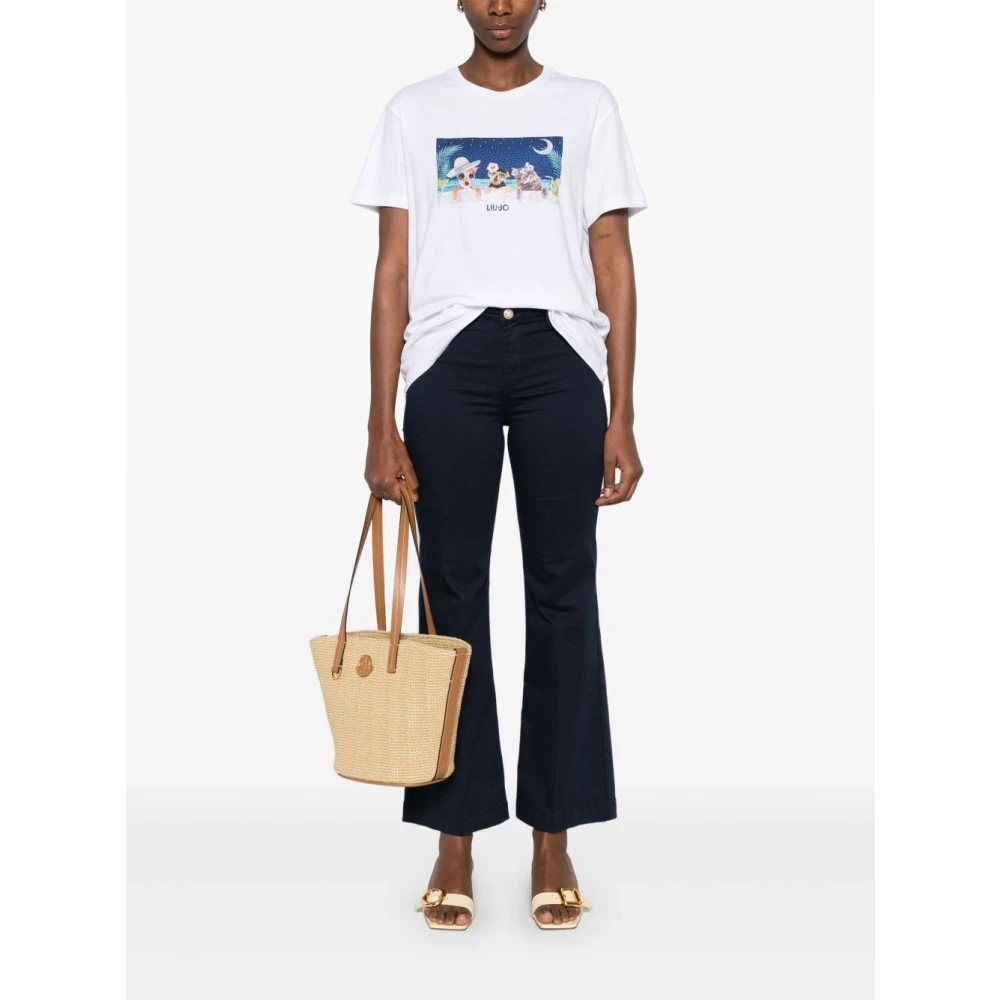Liu Jo Grafische Print Crew Neck T-shirts White Dames