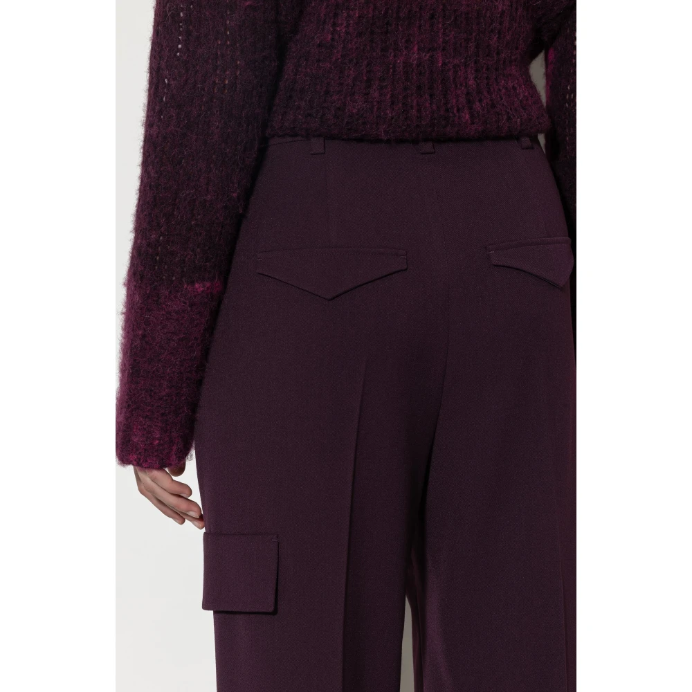 LUISA CERANO Cargo Broek in Zacht Techno Wol Red Dames