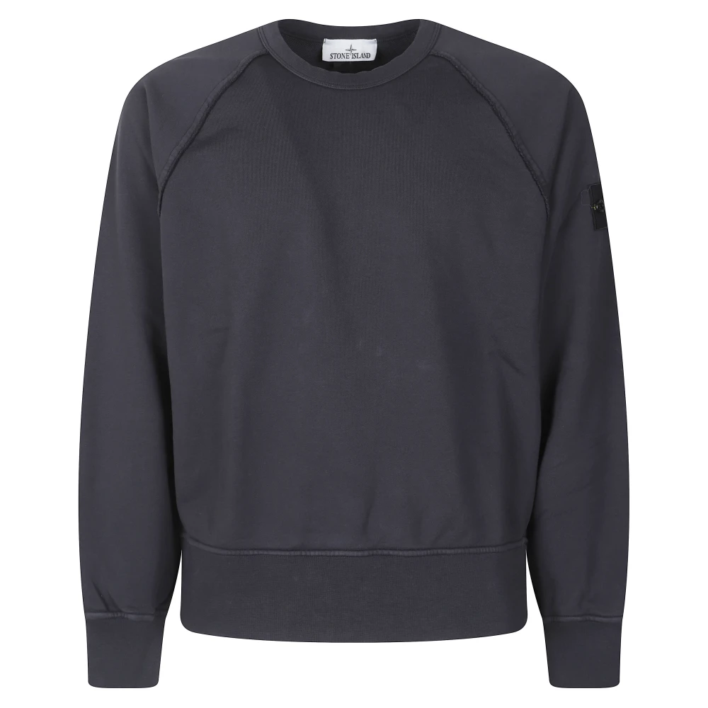 Stone Island Men's Blue Sweatshirts, Xl, Cotton Fleece Sweatshirt