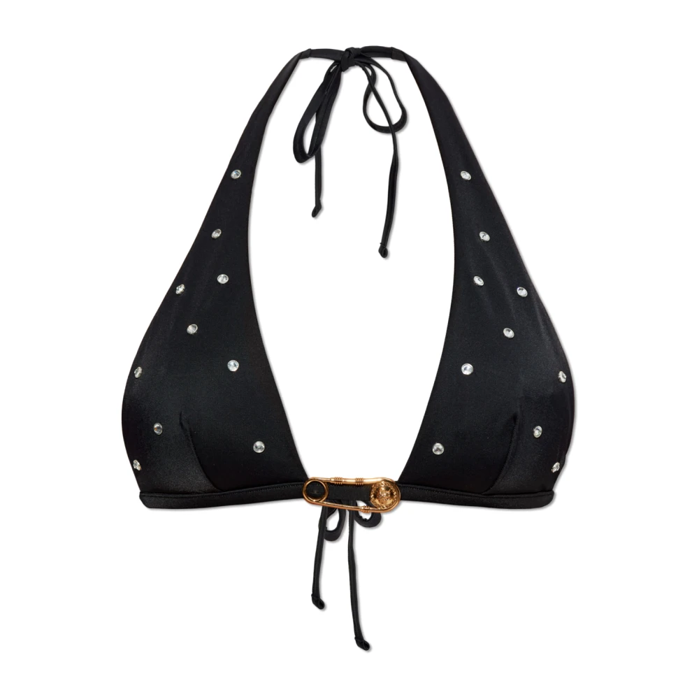 Versace Bikinitop met glinsterende kristallen Black Dames